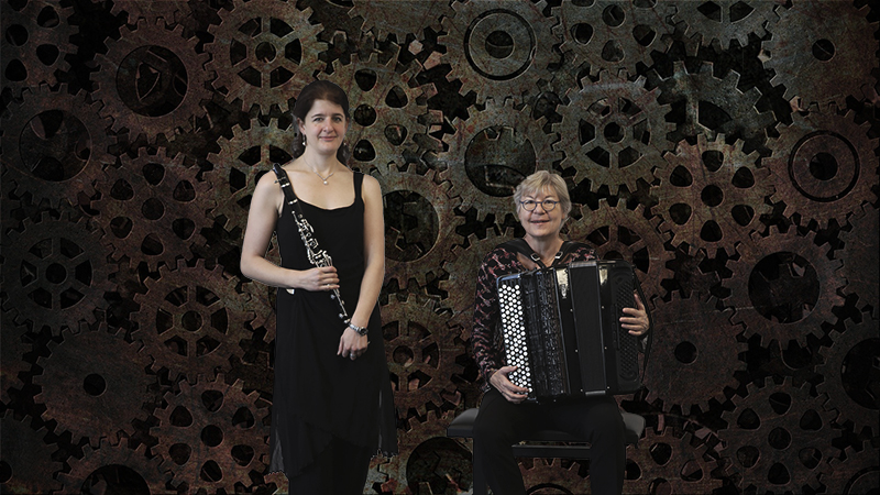 Duo Berger, Meier Foto Duo Berger/Meier vor Zahnradwand